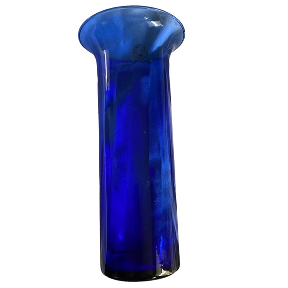 Vintage Hand Blown Cobalt Blue Glass Vase - Picture 2 of 13